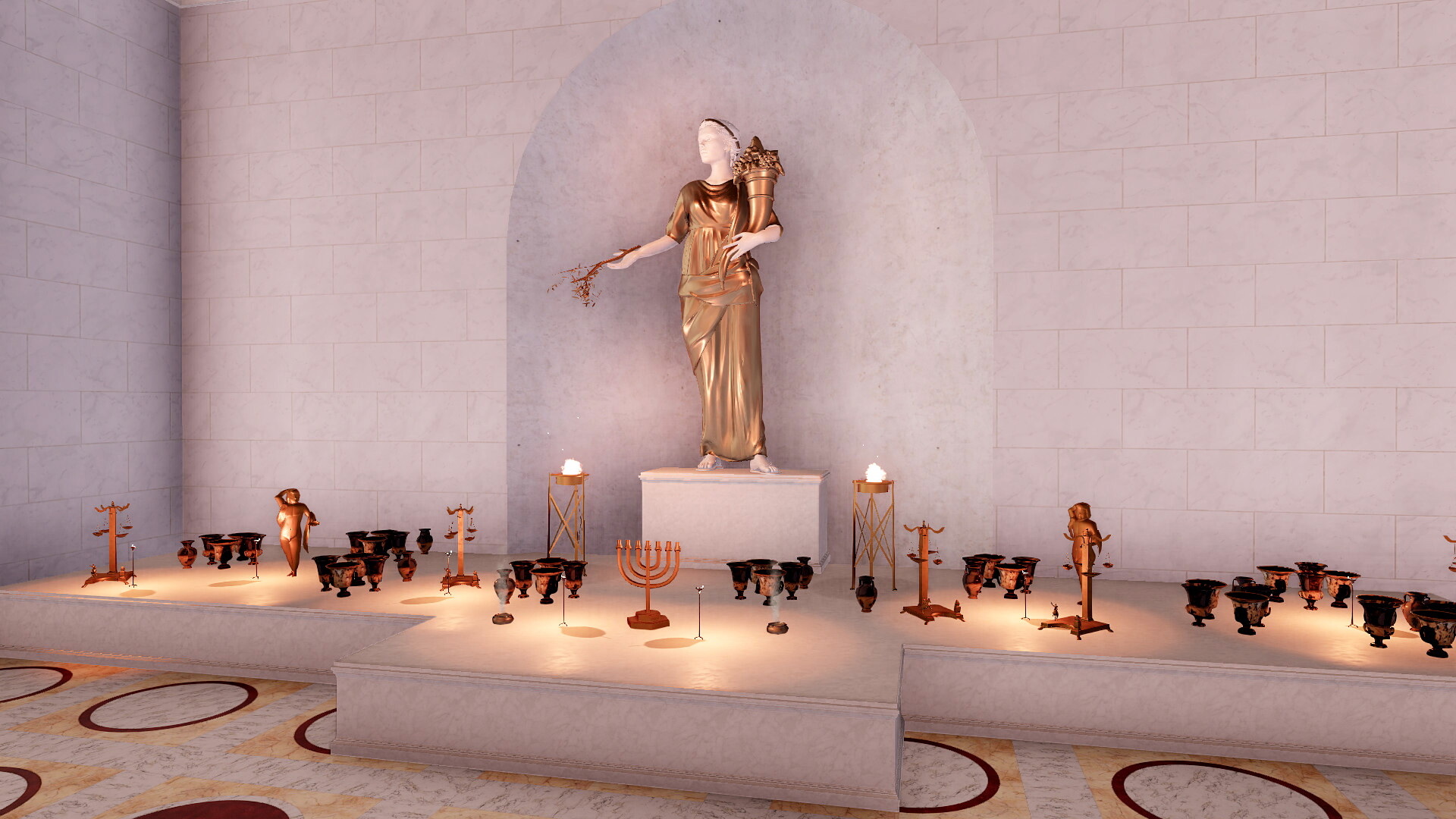 Statue de la Paix (forum de la Paix) : Image de restitution virtuelle.