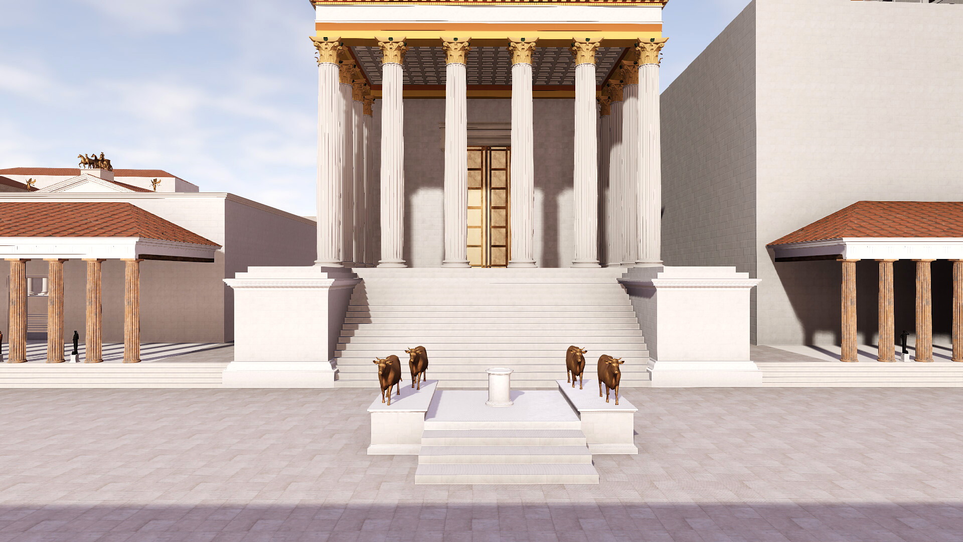Roma quadrata (temple d'Apollon Palatin) : Image de restitution virtuelle.