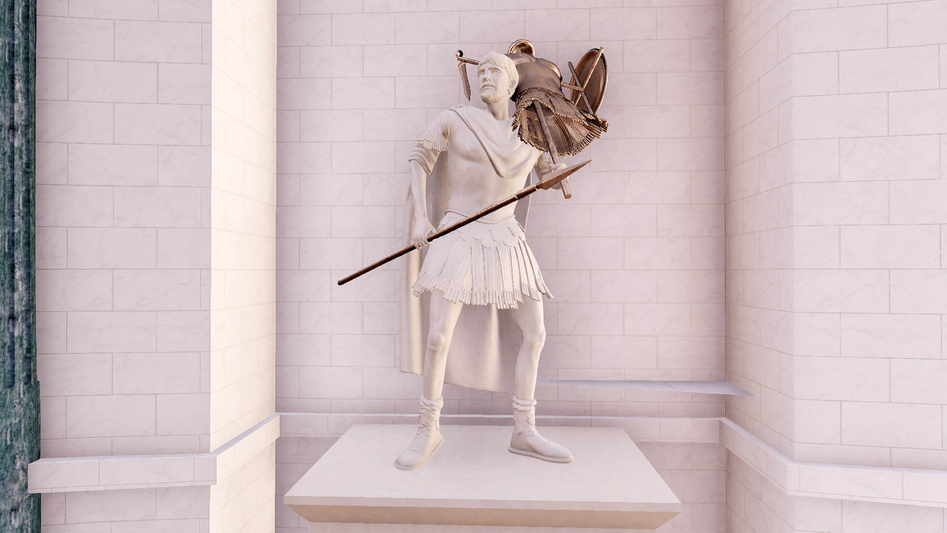 Statue de Romulus (forum d'Auguste) : Image de restitution virtuelle.