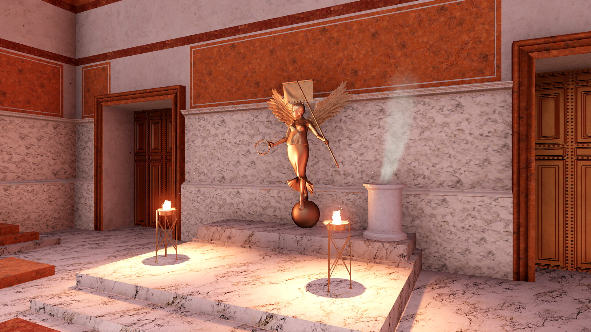 Statue de la Victoire (curie julienne) : Image de restitution virtuelle.