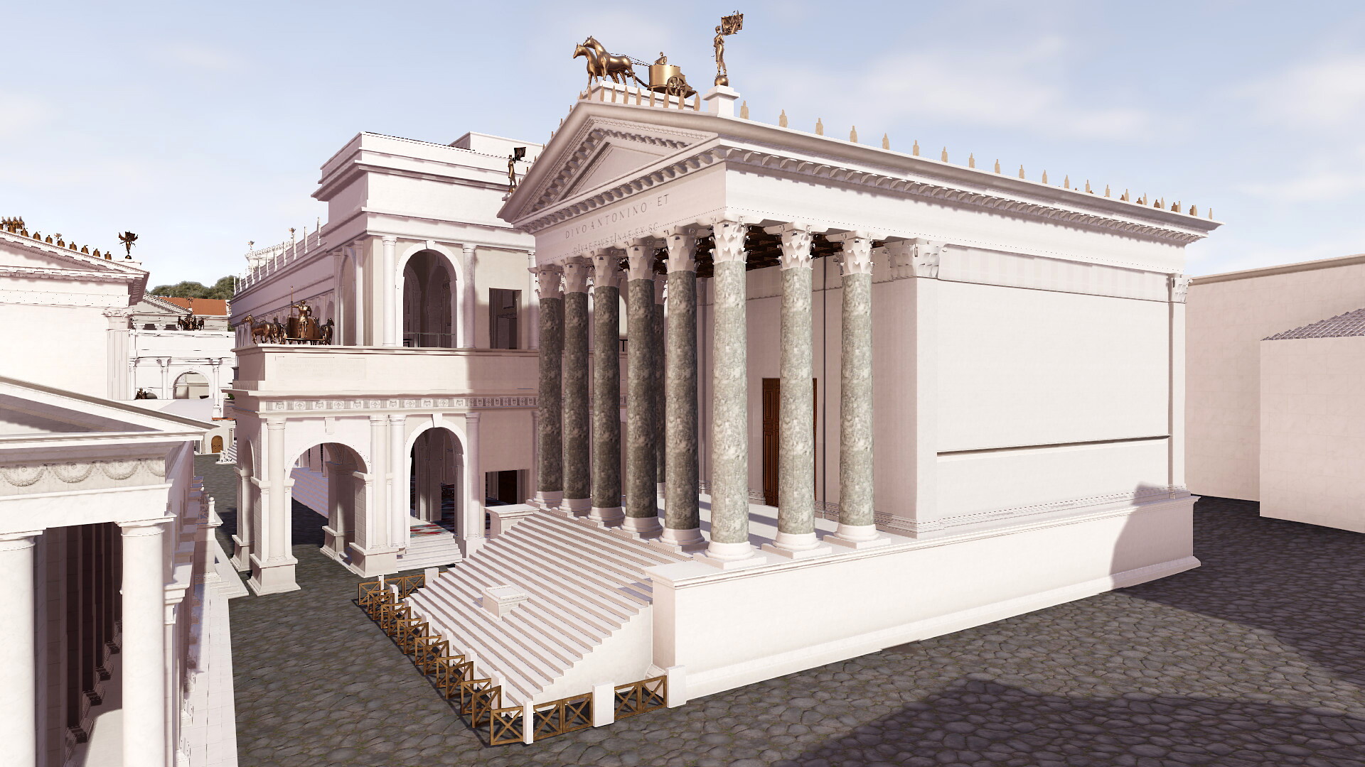 Temple d'Antonin et Faustine : Image de restitution virtuelle.
