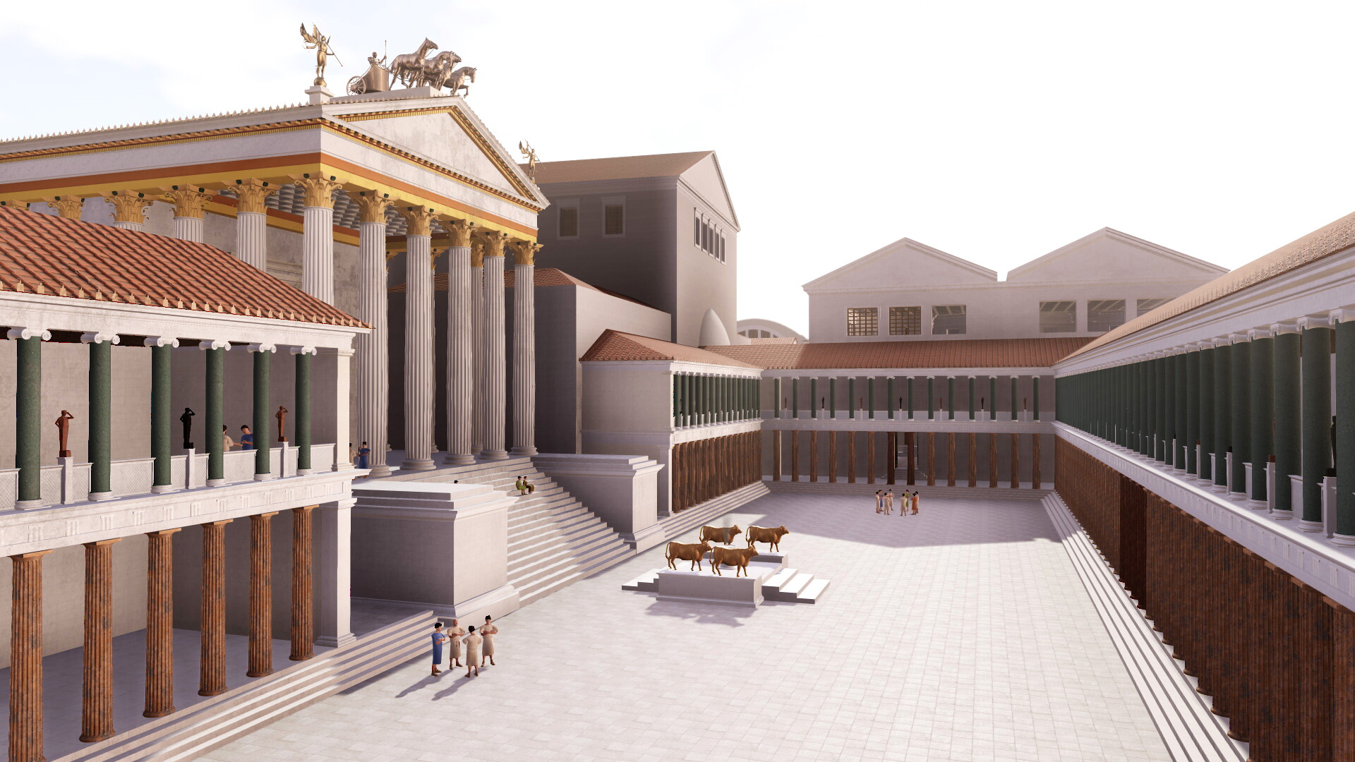 Temple d'Apollon Palatin : Image de restitution virtuelle.
