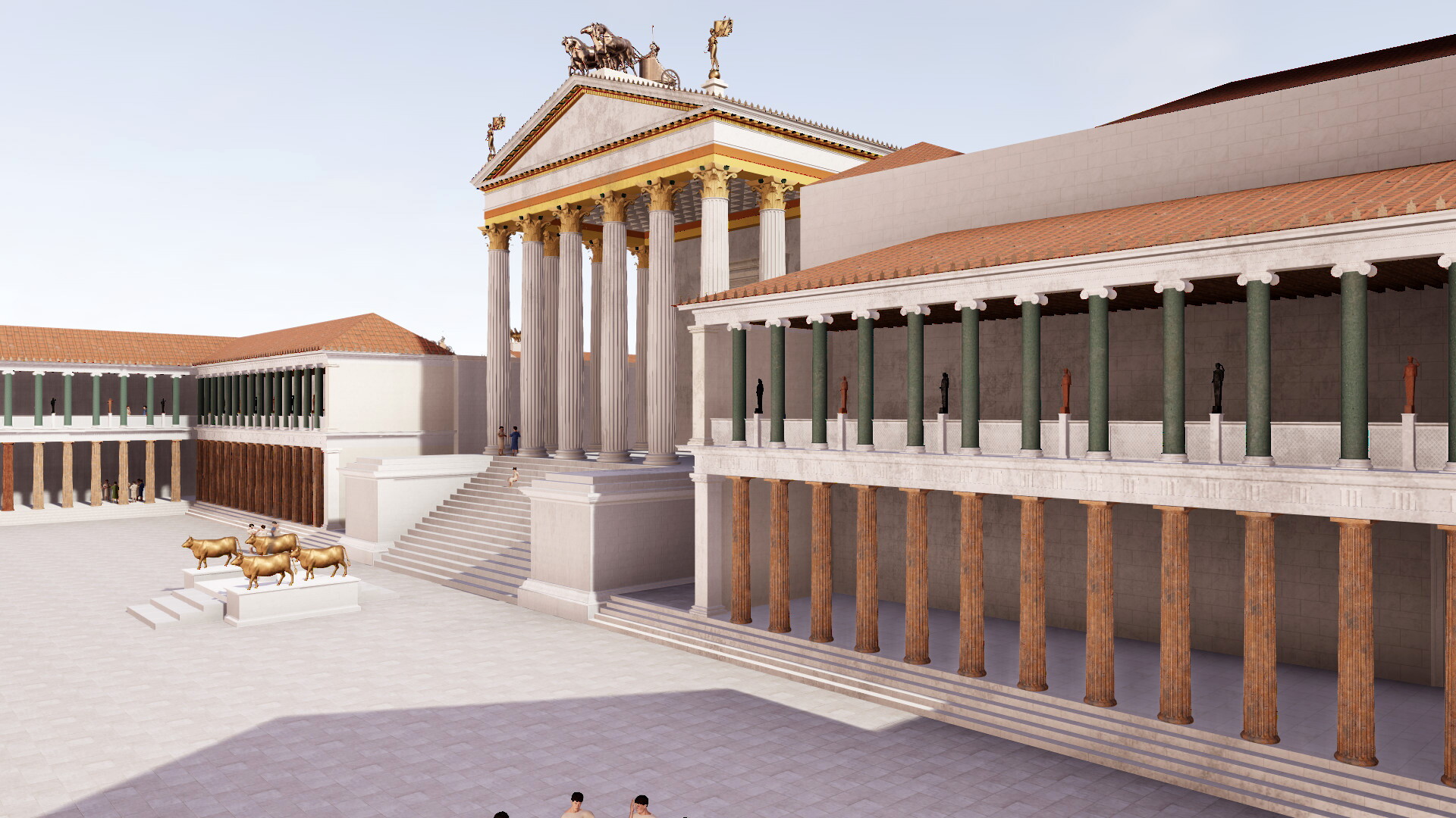 Temple d'Apollon Palatin : Image de restitution virtuelle.