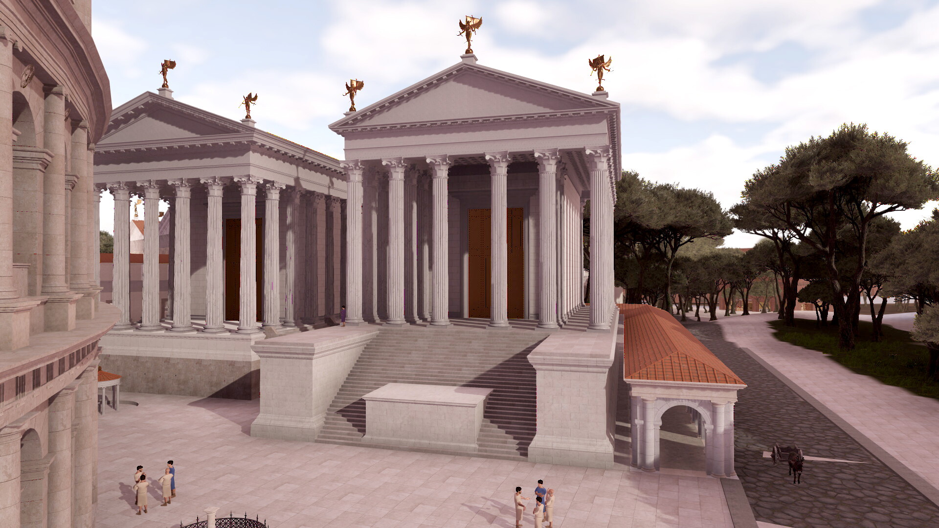 Temple de Bellone : Image de restitution virtuelle.
