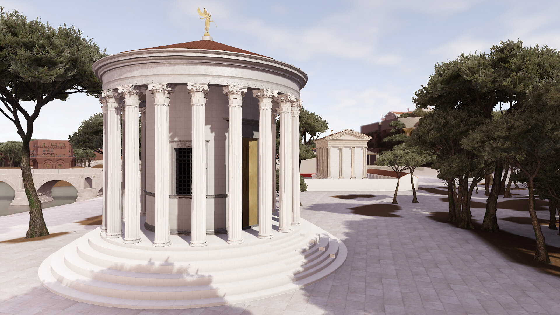 Temple d'Hercule Oliuarius : Image de restitution virtuelle.
