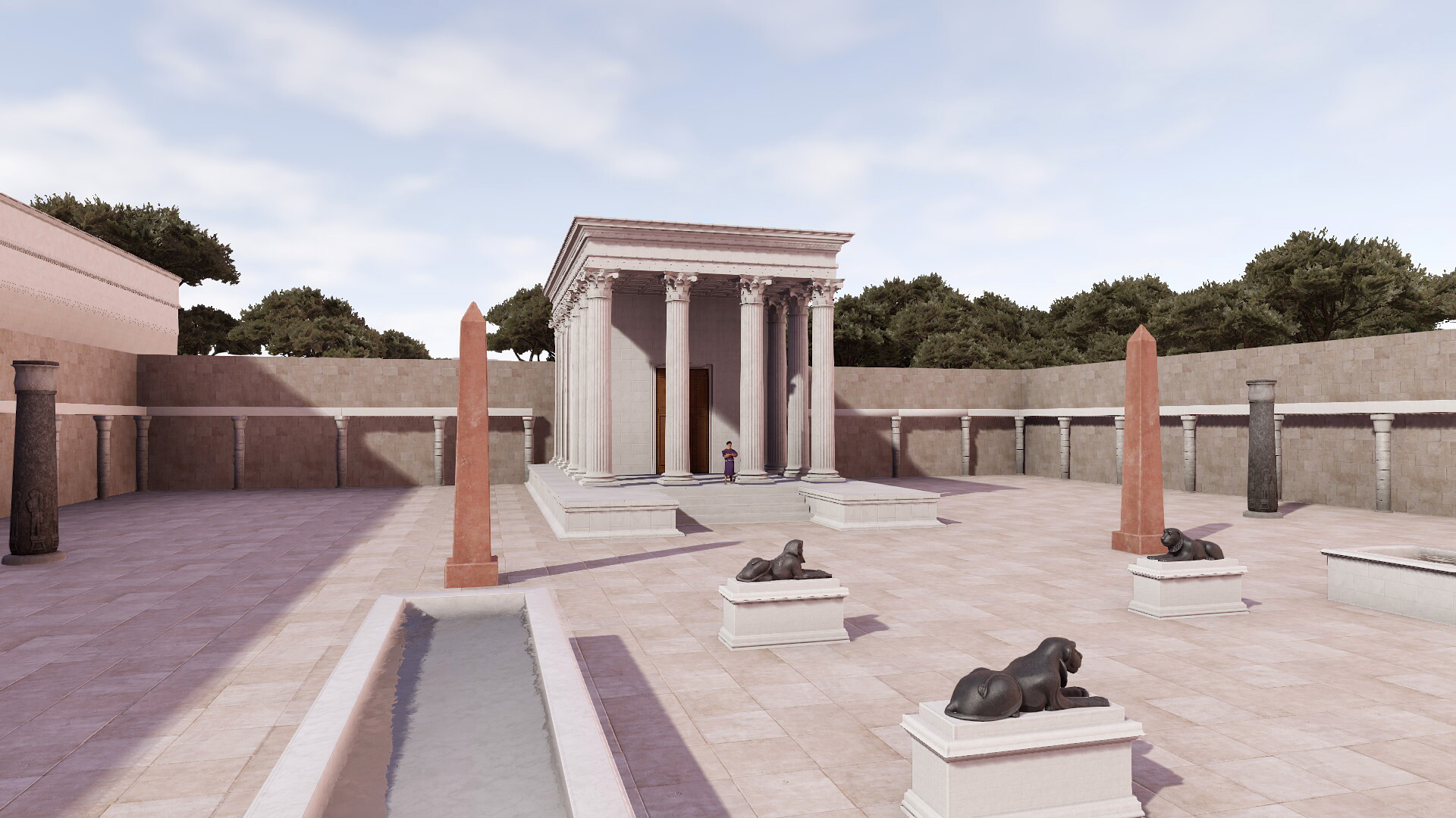 Temple d'Isis (Champ de Mars) : Image de restitution virtuelle.