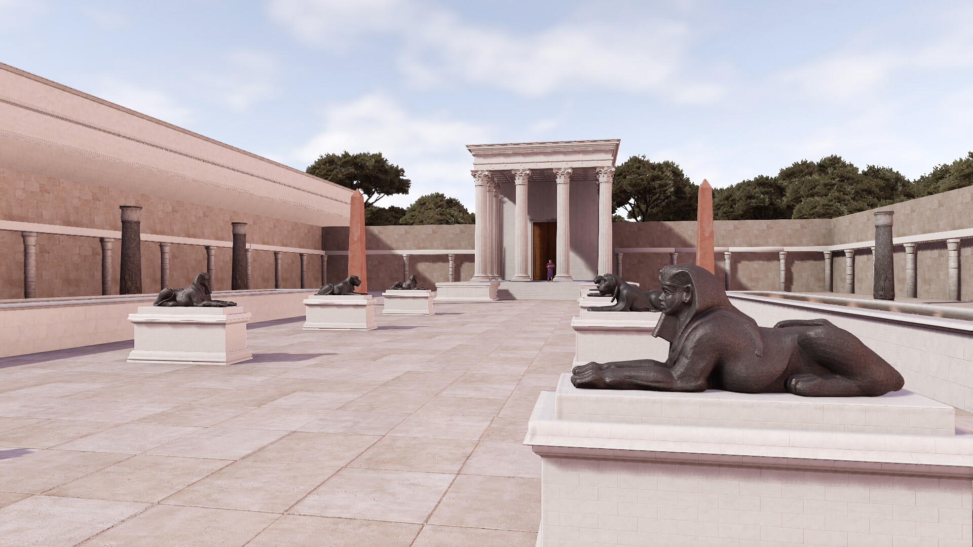 Temple d'Isis (Champ de Mars) : Image de restitution virtuelle.