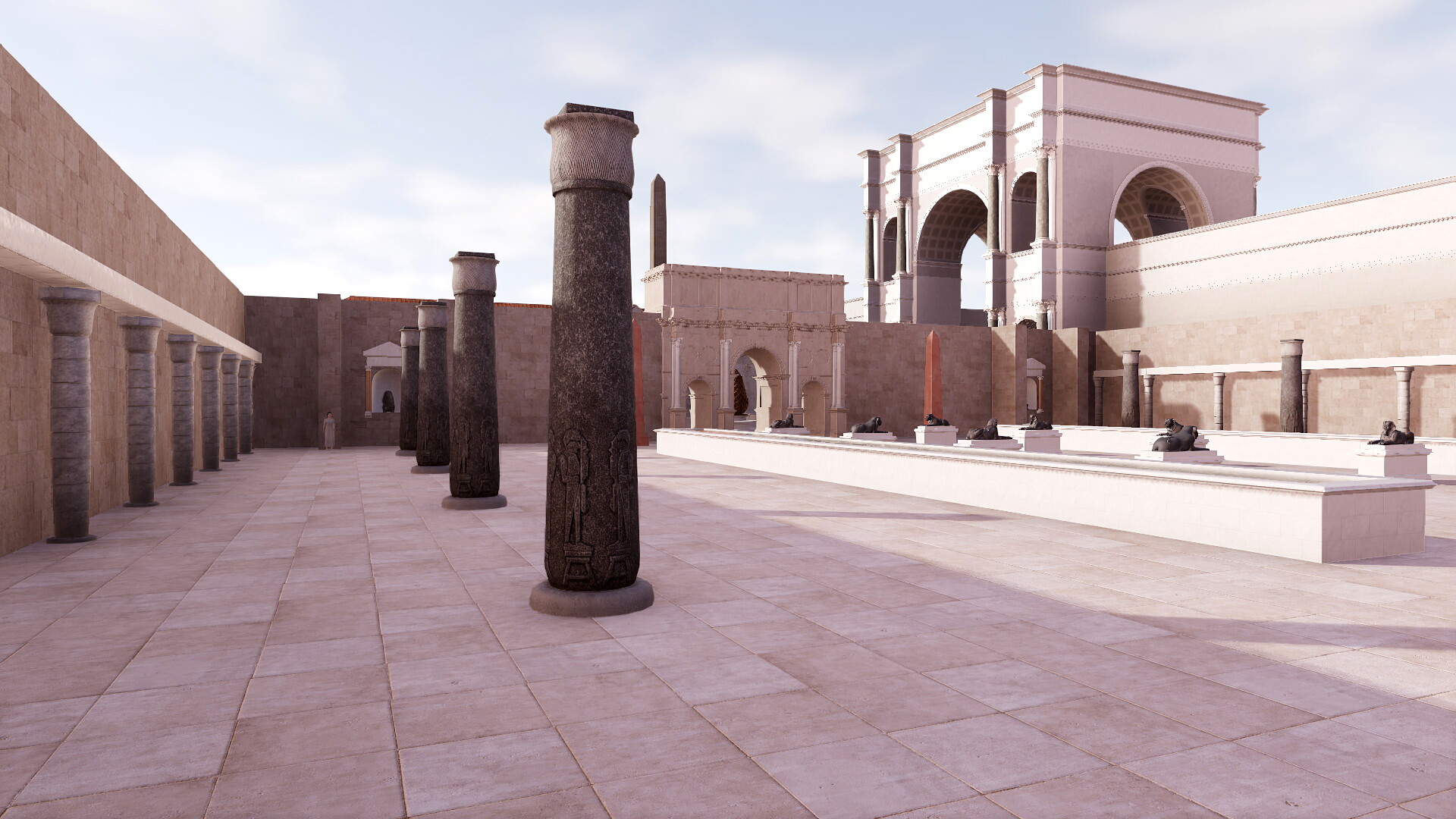 Temple d'Isis (Champ de Mars) : Image de restitution virtuelle.