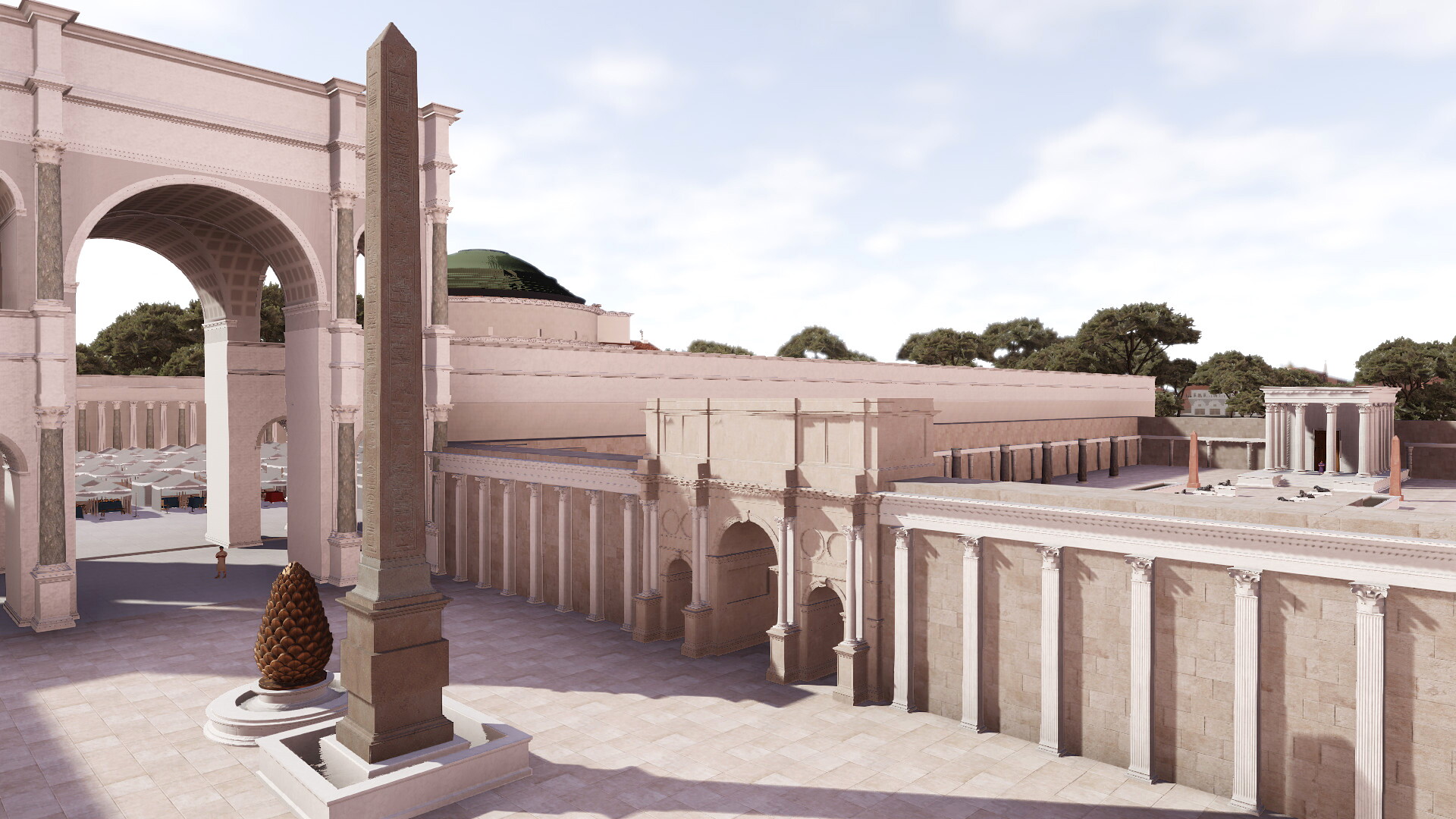 Temple d'Isis (Champ de Mars) : Image de restitution virtuelle.