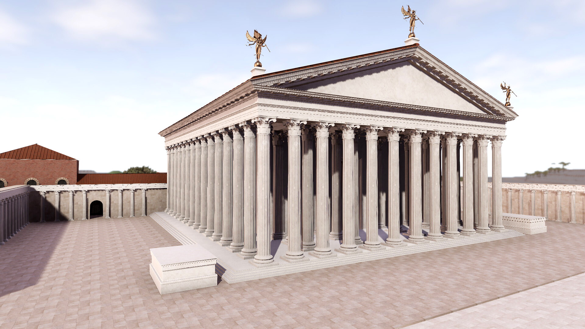 Temple de Sérapis (Quirinal) : Image de restitution virtuelle.