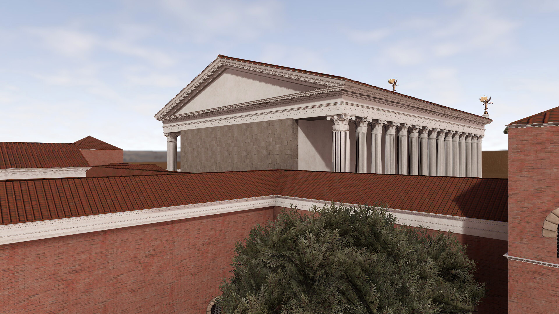 Temple de Sérapis (Quirinal) : Image de restitution virtuelle.