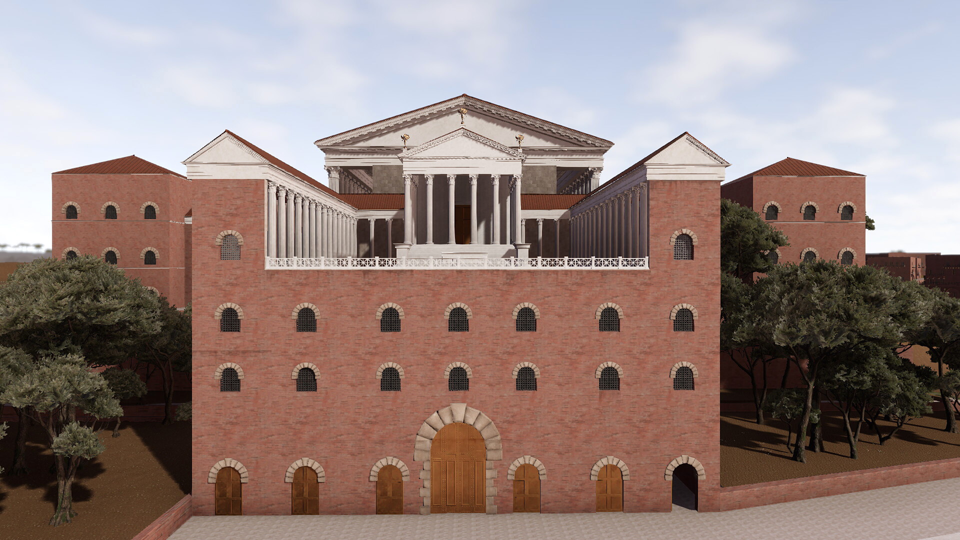Temple de Sérapis (Quirinal) : Image de restitution virtuelle.