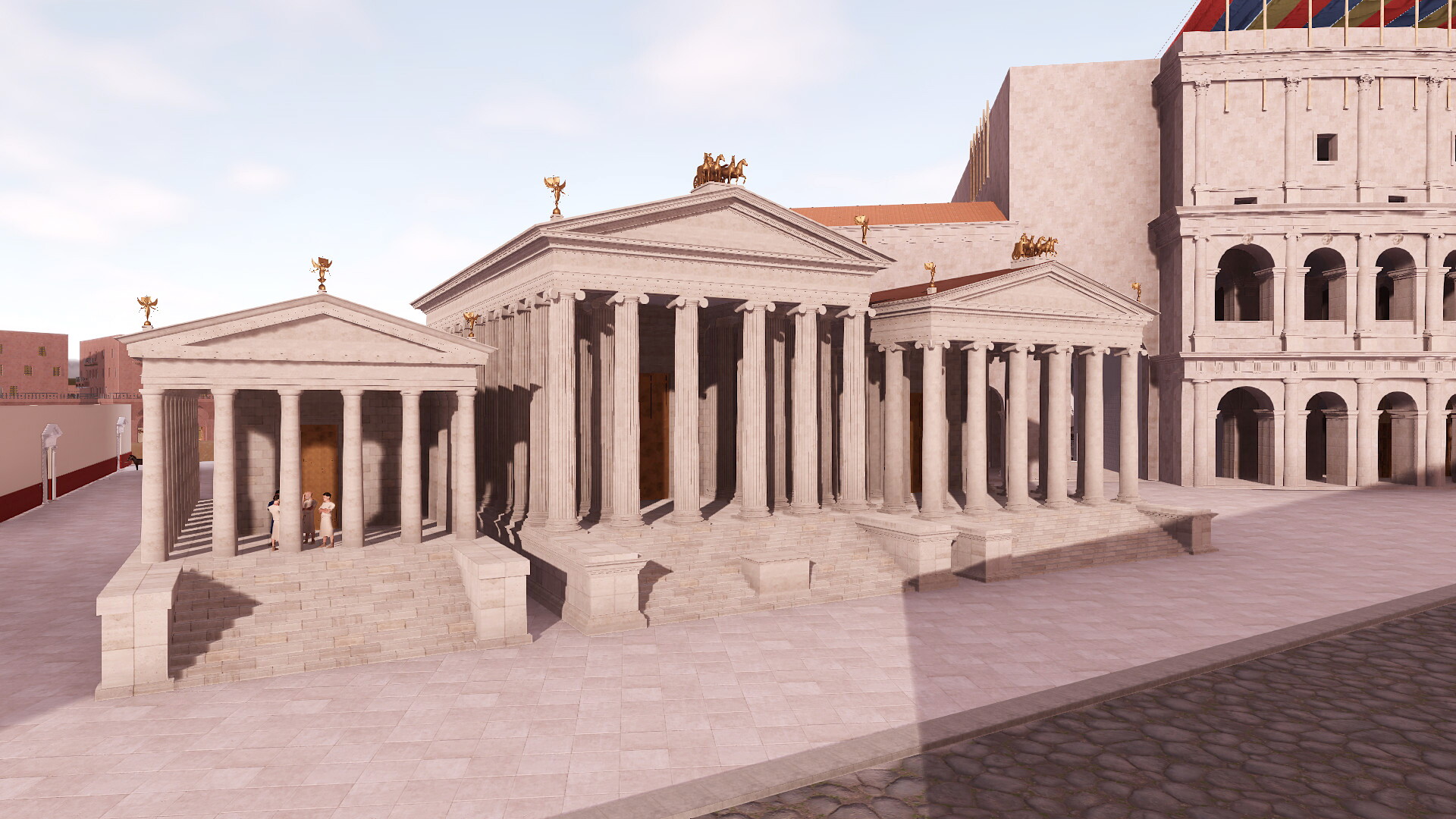Temple de Spes (forum holitorium) : Image de restitution virtuelle.