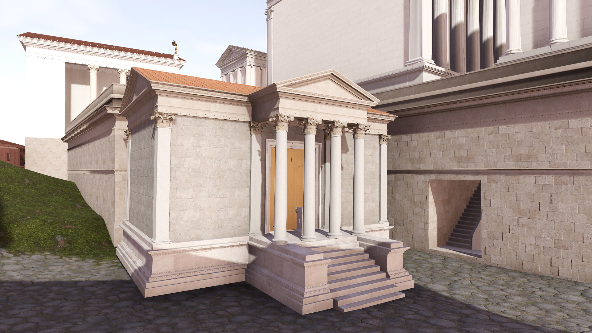 Temple de Véiovis (Capitole) : Image de restitution virtuelle.