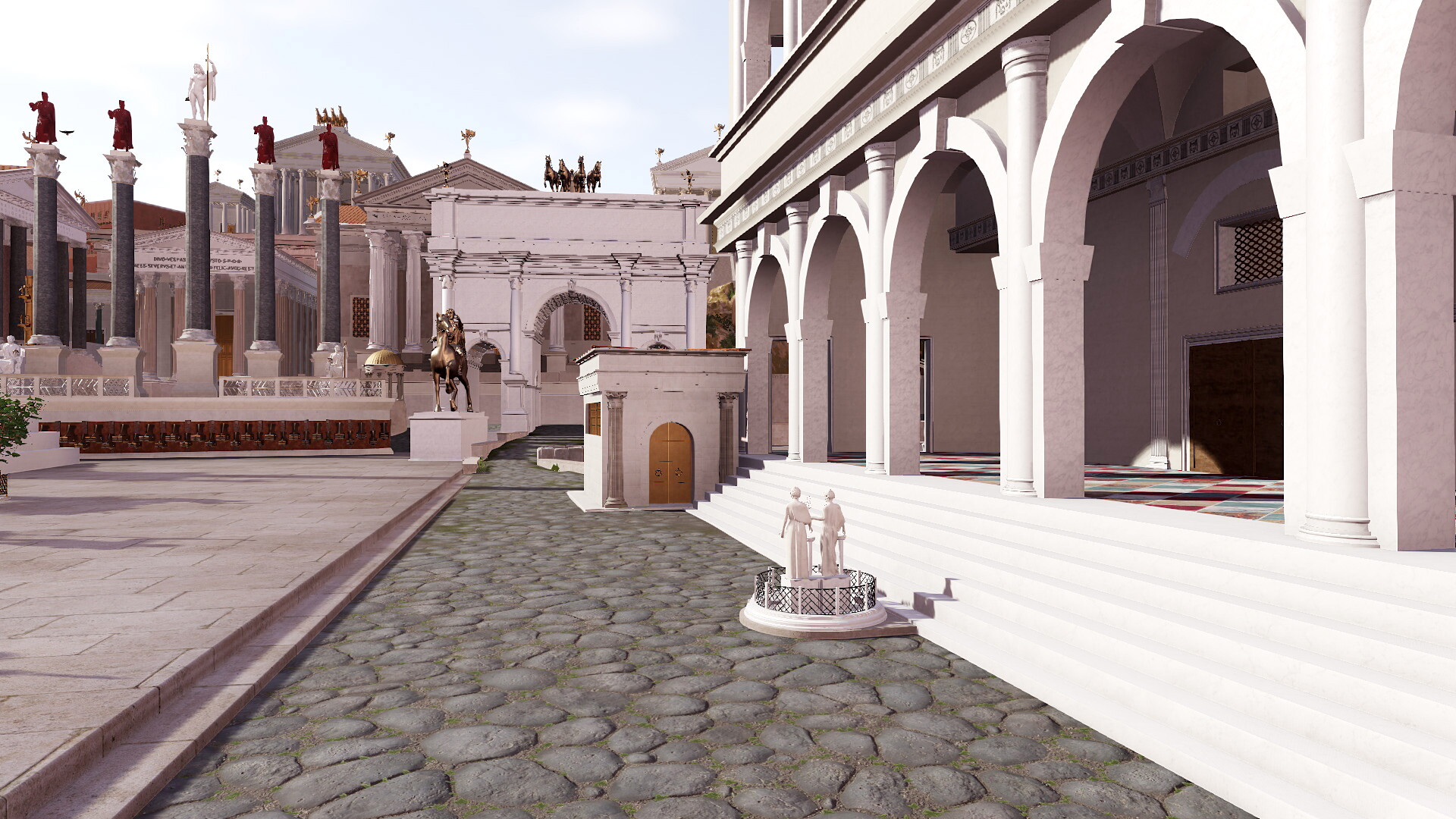 Sacellum de Vénus Cloacine (forum romain) : Image de restitution virtuelle.