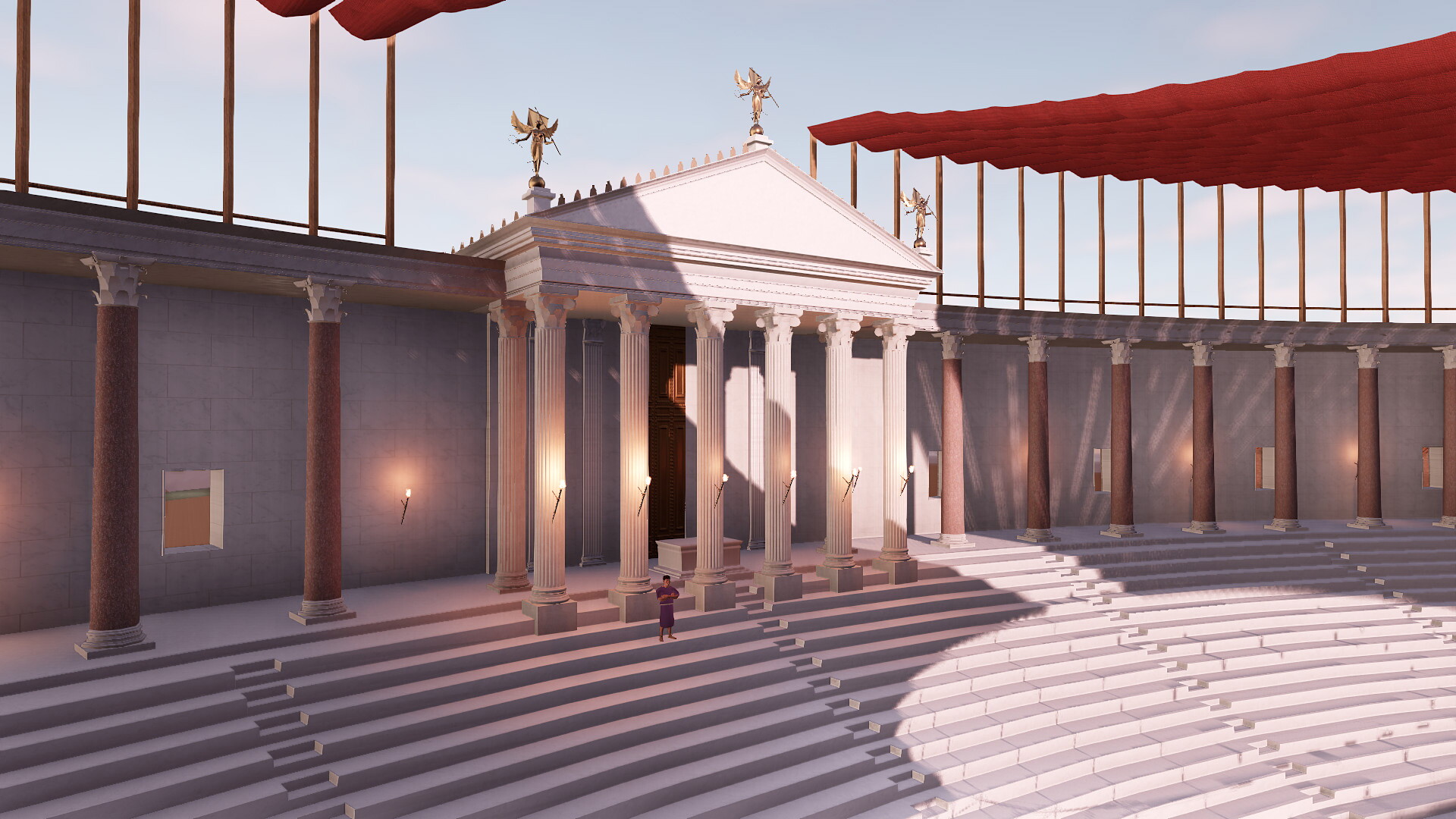 Temple de Vénus Victrix (théâtre de Pompée) : Image de restitution virtuelle.
