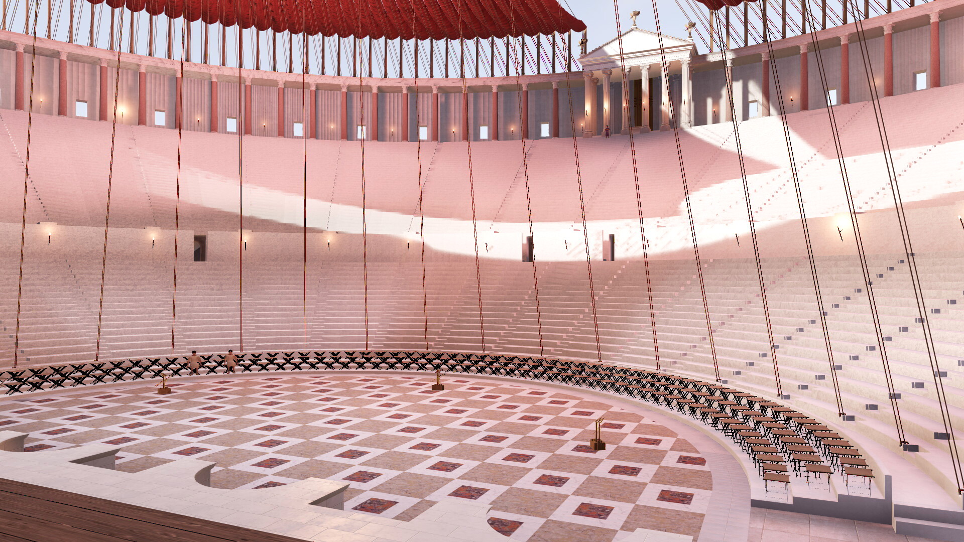 Temple de Vénus Victrix (théâtre de Pompée) : Image de restitution virtuelle.