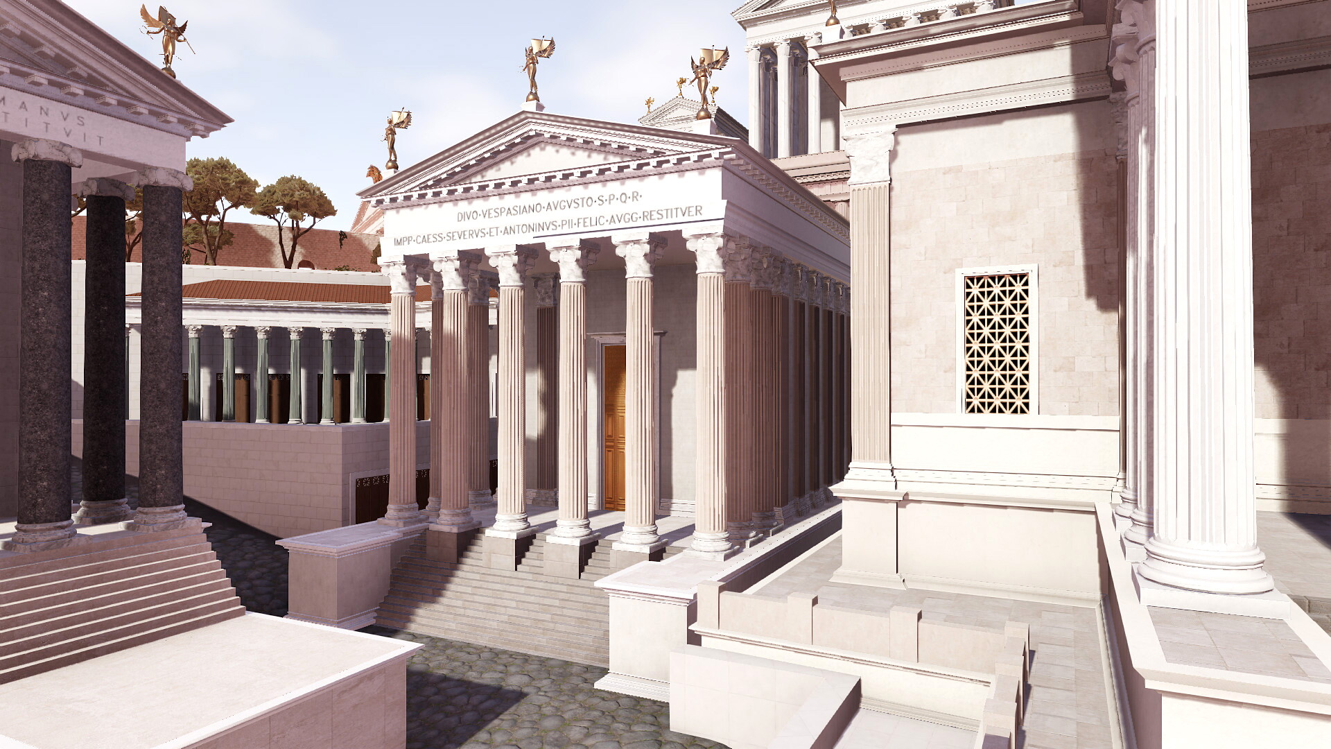 Temple de Vespasien : Image de restitution virtuelle.