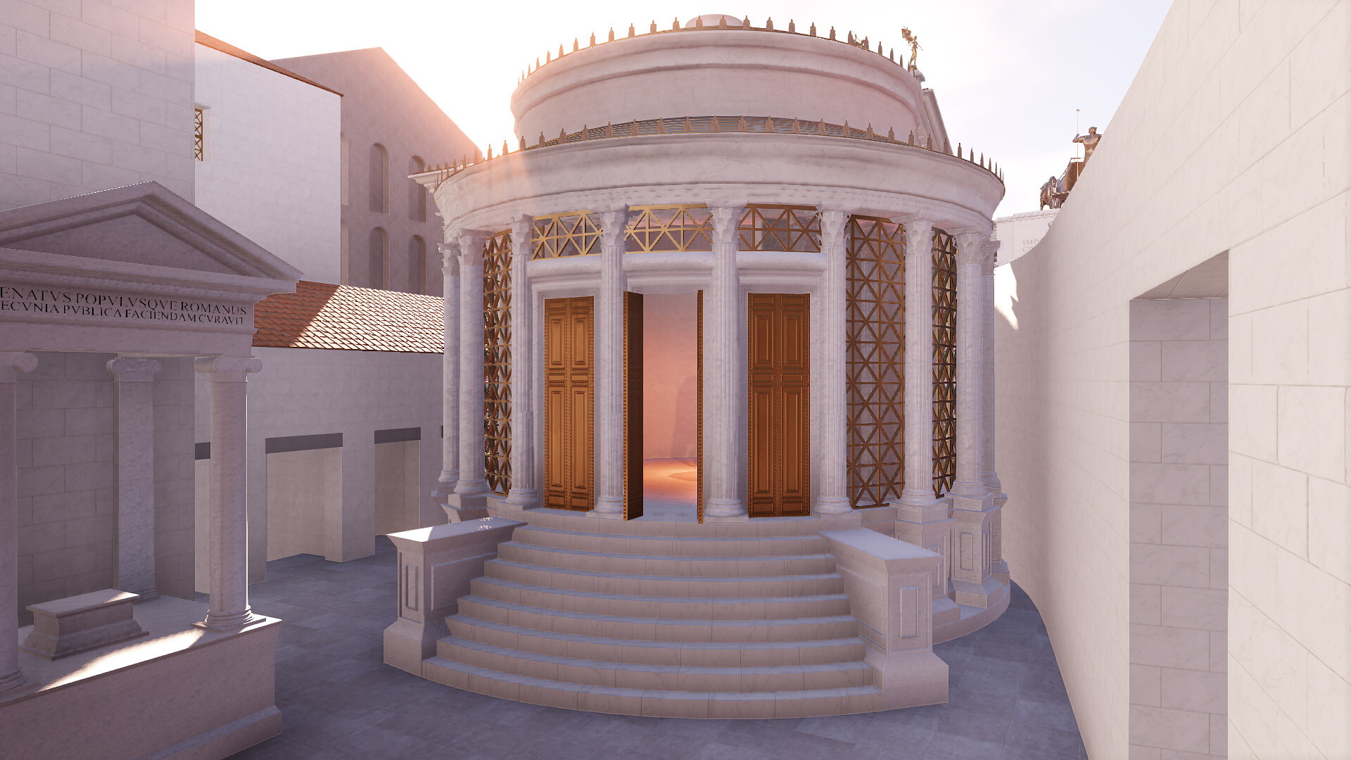 Temple de Vesta : Image de restitution virtuelle.