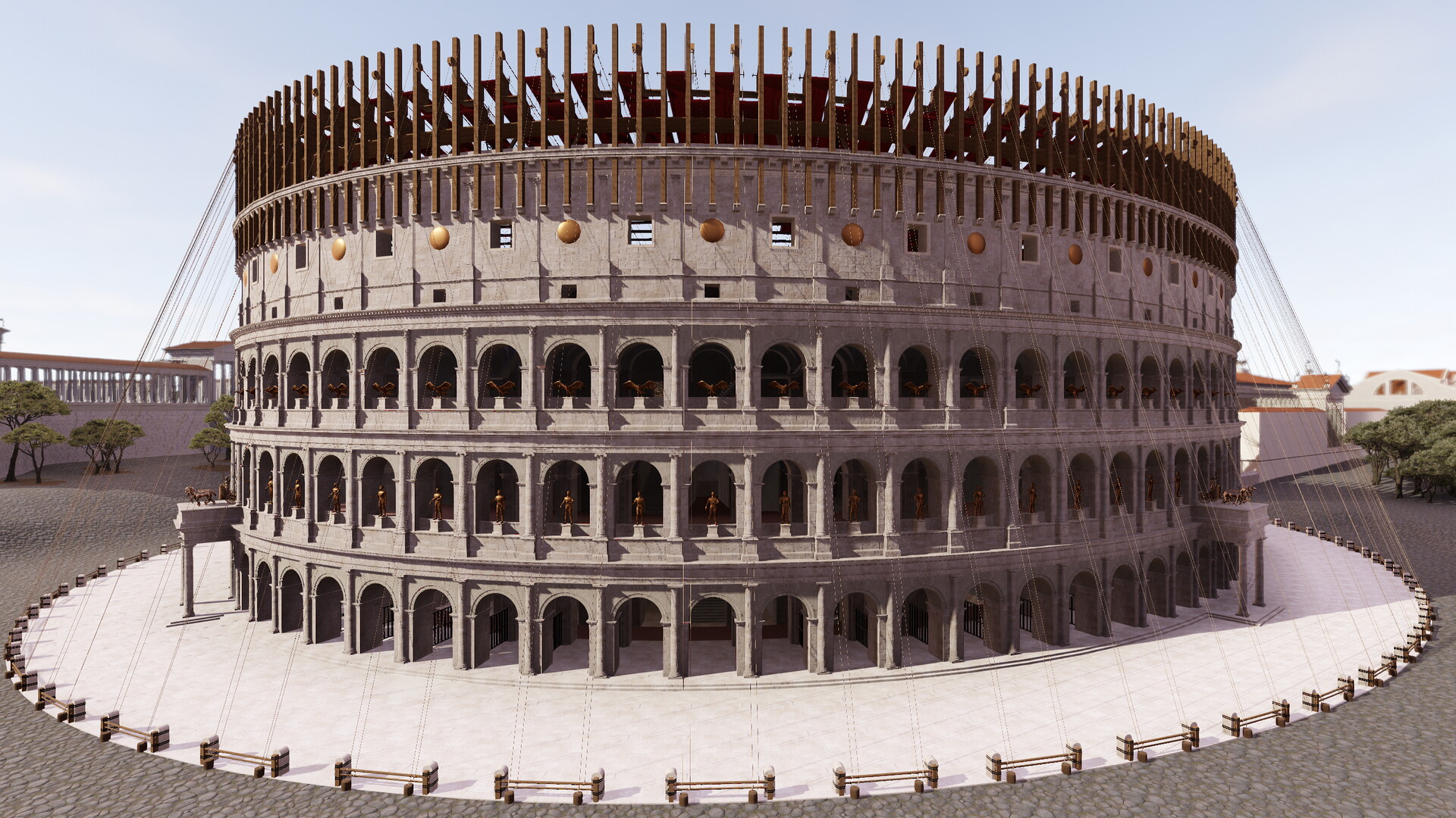 Velum du Colisée : Image de restitution virtuelle.