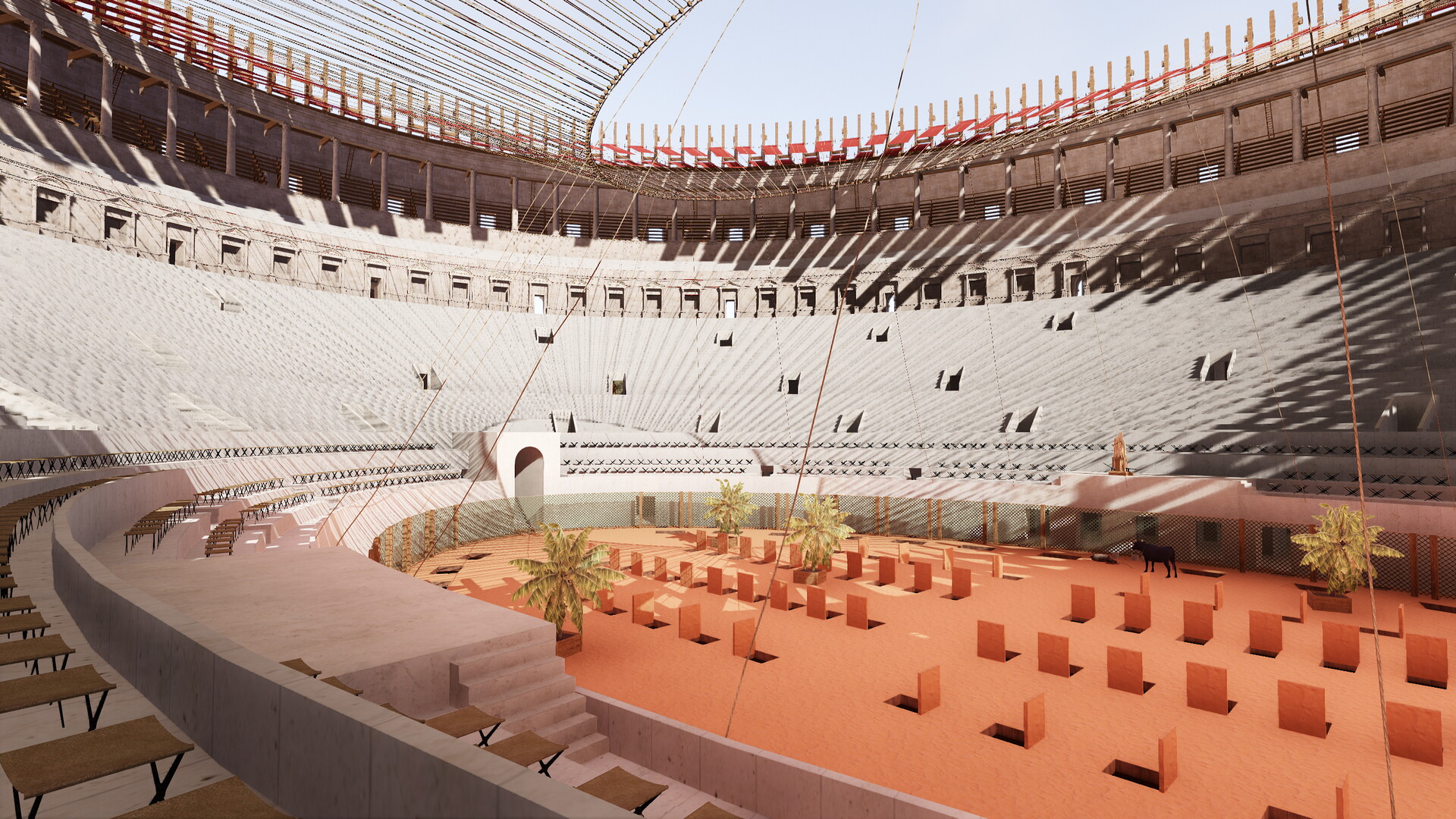 Velum du Colisée : Image de restitution virtuelle.