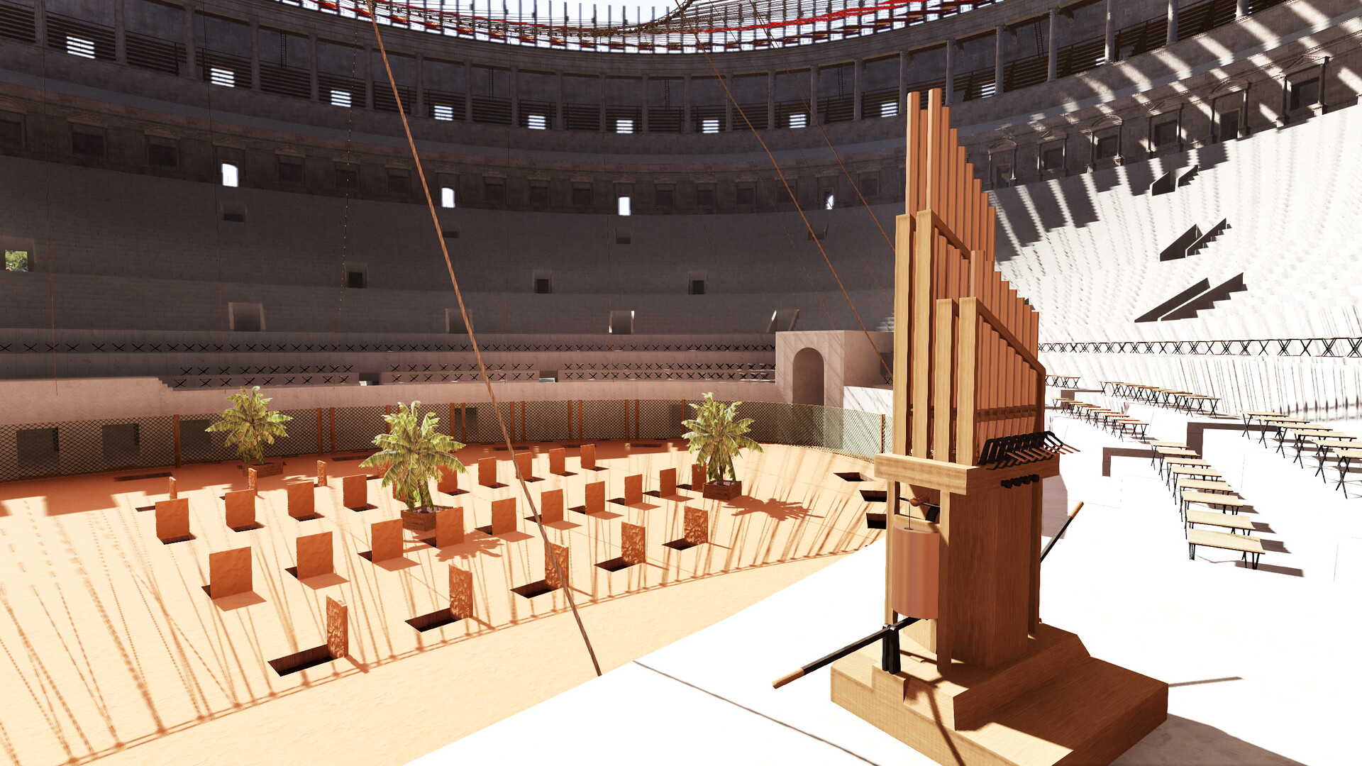 Velum du Colisée : Image de restitution virtuelle.