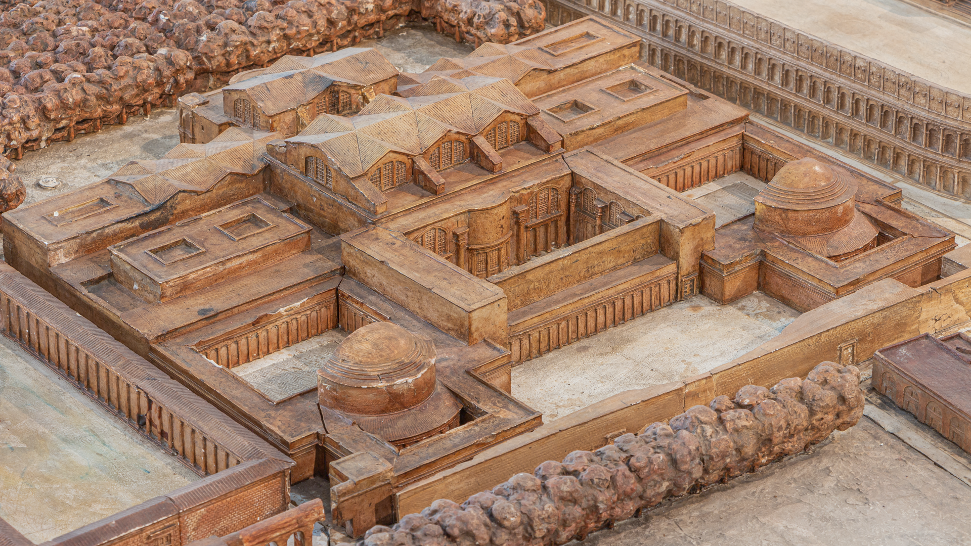 Thermes de Néron : Photo de la maquette réalisée par P.Bigot.