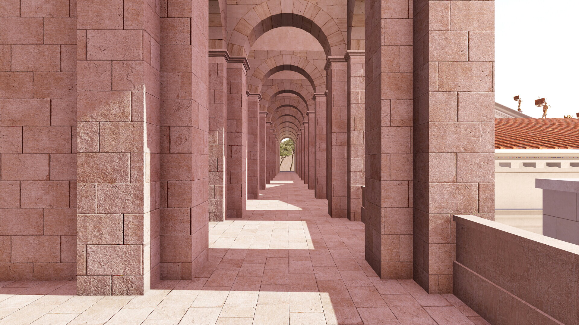 Via tecta (Capitole) : Image de restitution virtuelle.